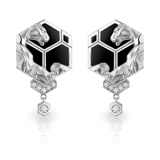 [0014.2#7351] Earrings Hexagon