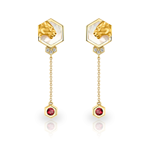 [0020.1#7356] Earrings Hexagon Mini