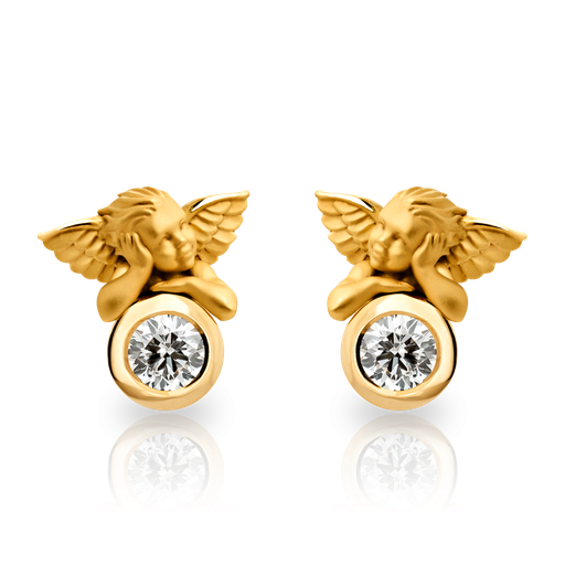 [0150.1#7410] Earrings Solitario My Angel
