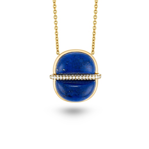 [Amrita Round Necklace In Lapis Lazuli#8000] Amrita Round Necklace In Lapis Lazuli