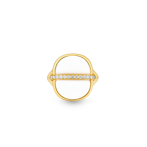 [Amrita Small Round Ring In White Ceramic#8007] Amrita Small Round Ring In White Ceramic