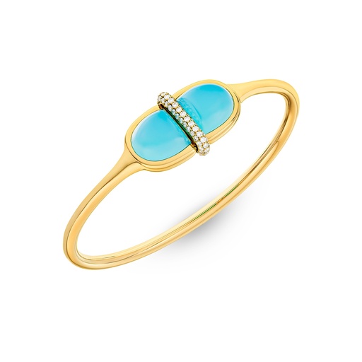 [Amrita Round Bangle In Sea Blue Chalcedony#8036] Amrita Round Bangle In Sea Blue Chalcedony