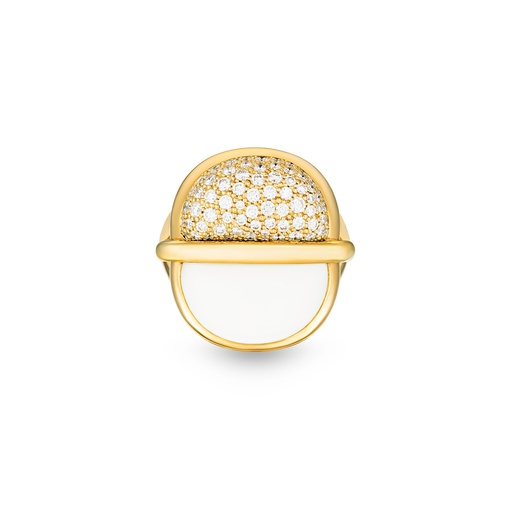[Amrita Round Ring In White Ceramic And Diamonds#8037] Amrita Round Ring In White Ceramic And Diamonds