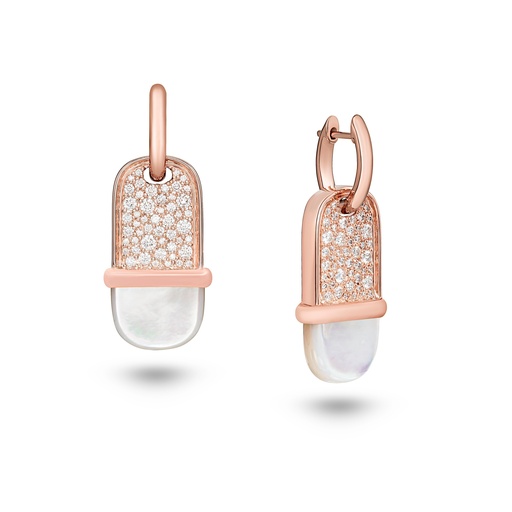 [Amrita Small Tag Earrings In Mother Of Pearl And Diamonds#8050] Amrita Small Tag Earrings In Mother Of Pearl And Diamonds