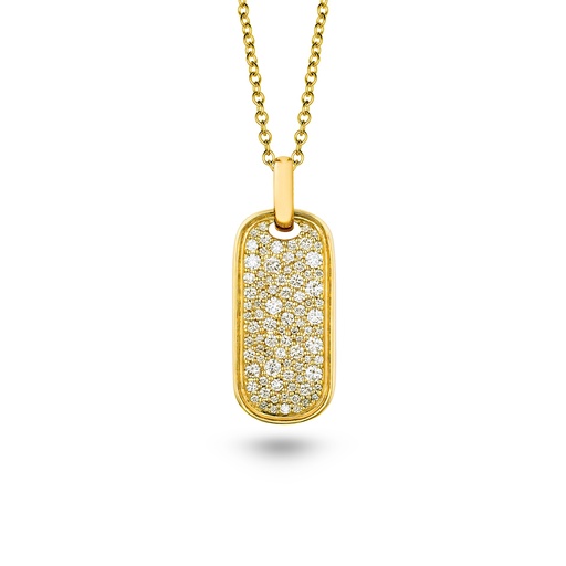 [Amrita Small Tag Necklace In Full Diamonds#8051] Amrita Small Tag Necklace In Full Diamonds