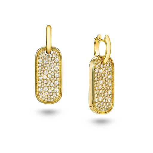 [Amrita Small Tag Earrings In Full Diamonds#8052] Amrita Small Tag Earrings In Full Diamonds