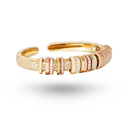 [B030AYPG-ECM#8138] Small Akasha Bracelet With Pave On Band