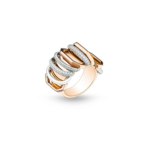 [R035APWG-MR48#8145] Whisper Ring In Rose And White Gold