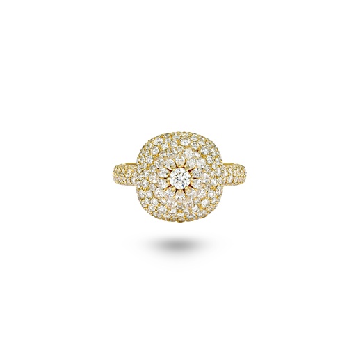 [Daisy Cushion Ring In Full Diamonds#8186] Daisy Cushion Ring In Full Diamonds