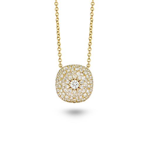 [Daisy Cushion Necklace In Full Diamonds#8188] Daisy Cushion Necklace In Full Diamonds