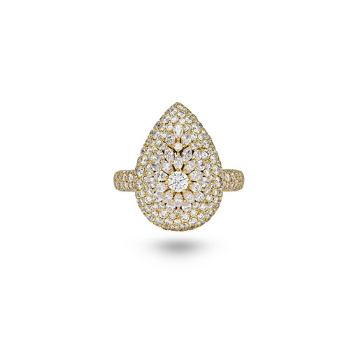 [Daisy Pear-Shape Ring In Full Diamonds#8191] Daisy Pear-Shape Ring In Full Diamonds