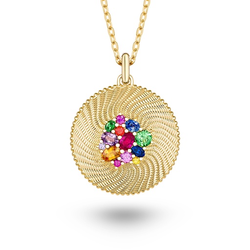 [P062BMSYG-MR/CH#8271] Taygeta Rainbow Necklace