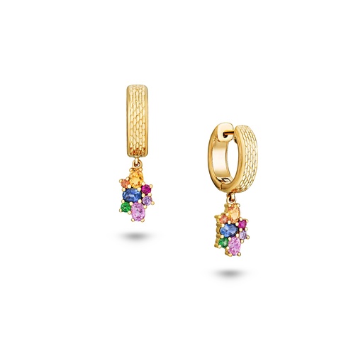 [E030BMSYG-MR#8283] Pleiades Rainbow Dangling Earrings