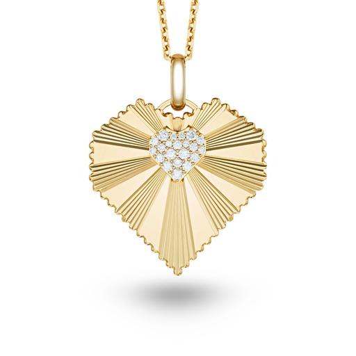 [P065AYG-MR-CH#8306] Large Heart Of The World Necklace