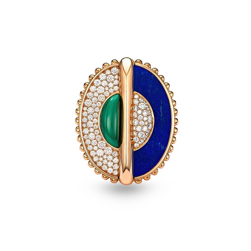 [As Above So Below Ring In Malachite, Lapis Lazuli And Diamond#8365] As Above So Below Ring In Malachite, Lapis Lazuli And Diamond