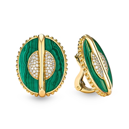 [As Above So Below Earrings In Malachite#8370] As Above So Below Earrings In Malachite