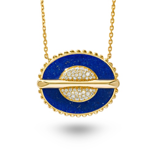 [AN046A-LPYG-MR#8372] As Above So Below Necklace In Lapis Lazuli