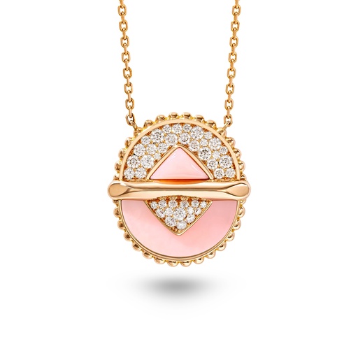[Vice Versa Necklace In Pink Opal#8376] Vice Versa Necklace In Pink Opal