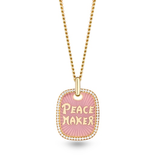 [P061APEYG-MR/CH015#8477] Peace Maker Necklace With Enamel