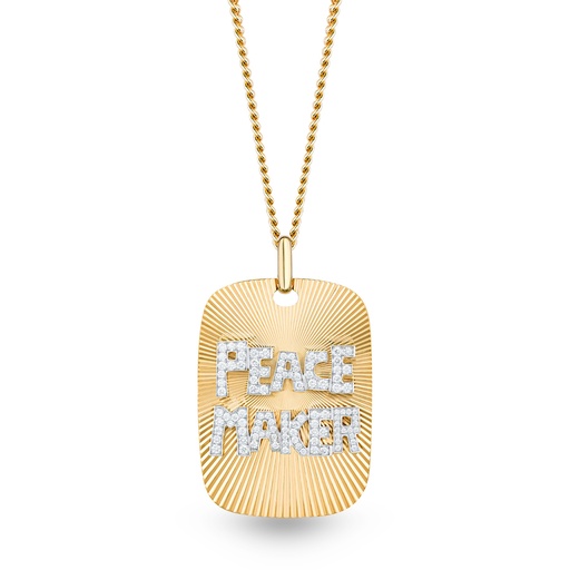 [P043AYWG-MR/CH014YG70#8478] Diamond Peace Maker Necklace