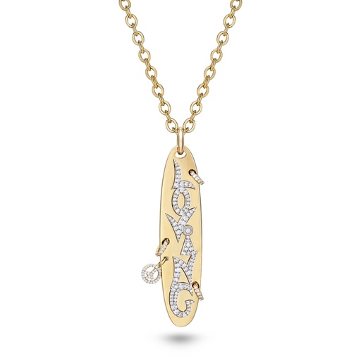 [P020AYG-PB/CH012YG55#8481] Loving Necklace In Yellow Gold