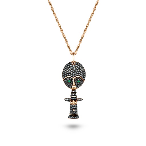 [P008BPG-AP/CH012PG55#8499] Small Moon Goddess Necklace