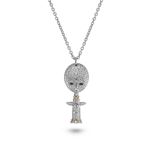 [P008AWG2-AP/CH#8501] Small Moon Goddess Necklace