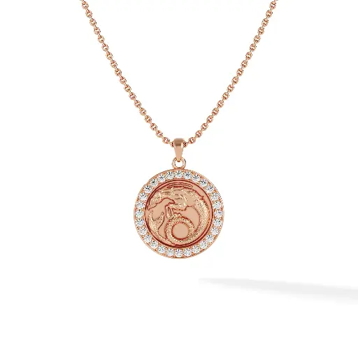 [ZODIAC.CAPRICORN.DIA.18K#9] Capricorn Zodiac Pendant - Pave Diamond