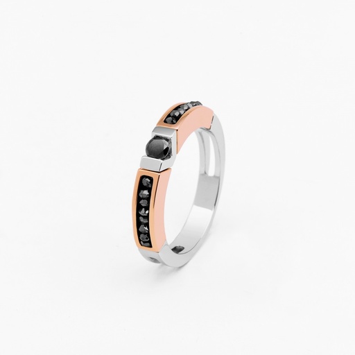 [EA373BR#9074] Zancan White And Rose Gold Ring With Diamonds