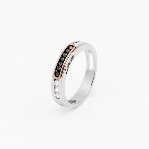 [EA369BR#9080] Zancan White And Rose Gold Ring With Diamonds