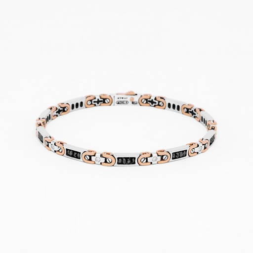 [EB930BR#9082] Zancan White Gold Bracelet With Diamonds