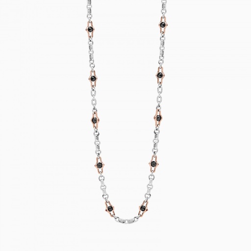 [EC236#9083] Zancan Mens White Gold Necklace With Diamonds