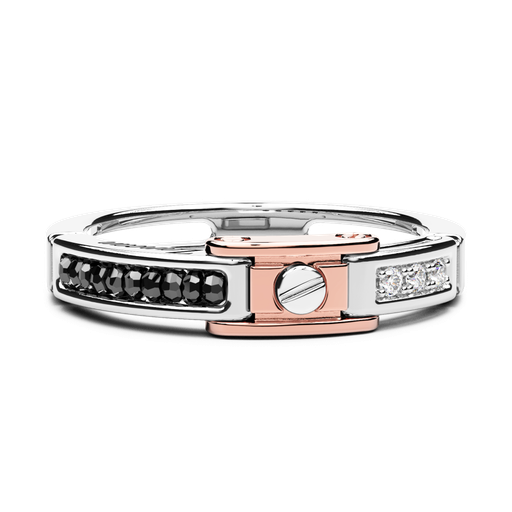 [EA189BR#9084] Zancan White And Rose Gold Ring With Diamonds