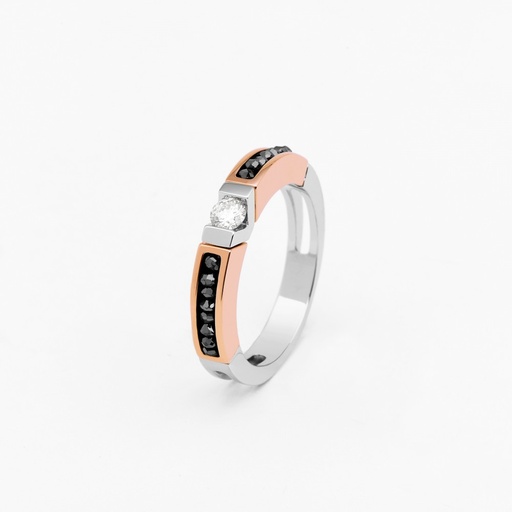[EA372BR#9089] Zancan White And Rose Gold Ring With Diamonds