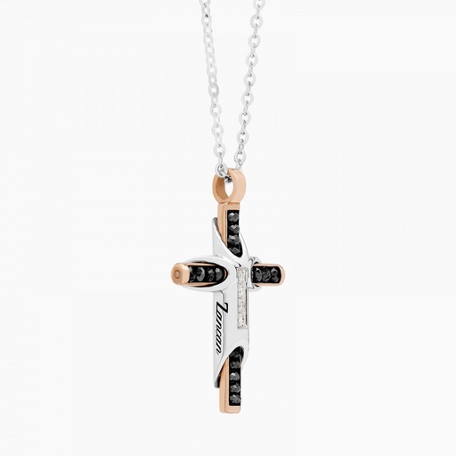 [EC687BR#9125] Zancan White Gold Necklace With Cross And Diamonds