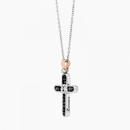 [EC889BR#9127] Zancan White Gold Necklace With Cross And Diamonds
