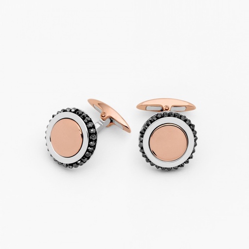 [EPO122BR#9132] Zancan Rose Gold And Diamond Cufflinks