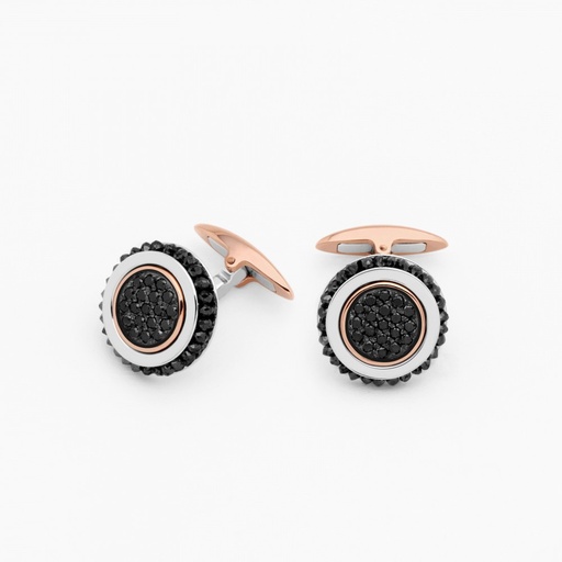[EPO125#9144] Zancan Rose Gold And Diamond Cufflinks