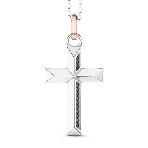 [EC595#9295] Zancan Gold Necklace With Cross Pendant And Diamonds