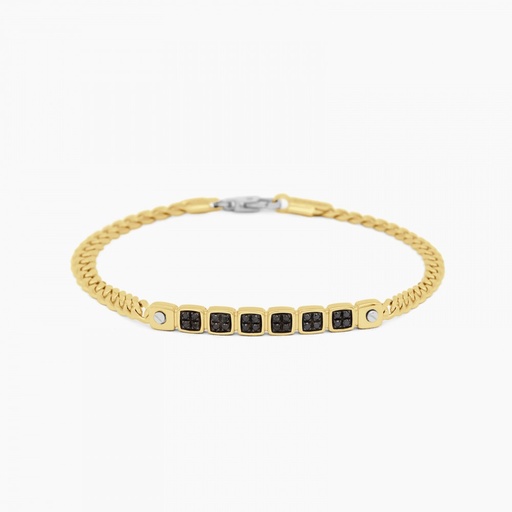 [EB668GB#9307] Zancan yellow gold bracelet with diamonds.