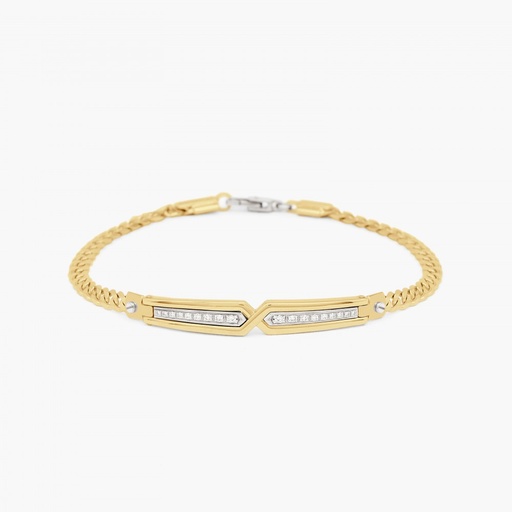 [EB671GB#9315] Zancan yellow gold bracelet with diamonds.