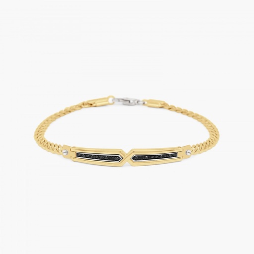 [EB672GB#9317] Zancan yellow gold bracelet with diamonds.