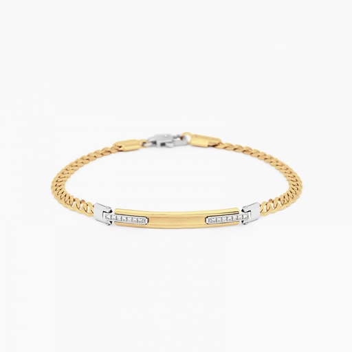 [EB677GB#9325] Zancan yellow gold bracelet with diamonds.
