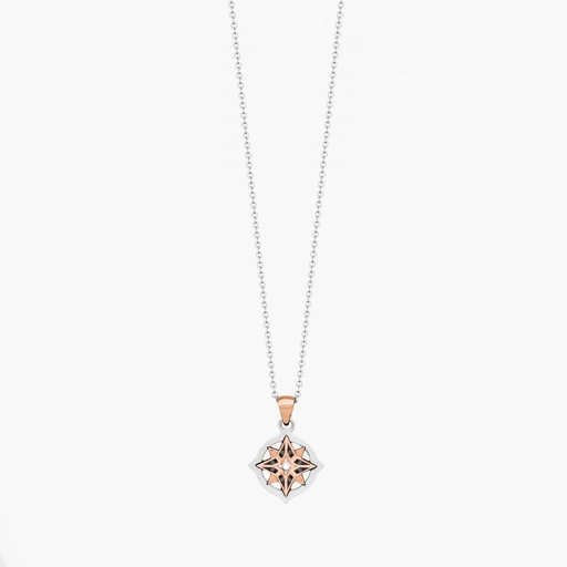 [EC735BR#9352] Zancan Gold Necklace With Wind Rose Pendant And Diamonds