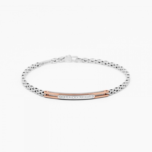 [EB813BR#9366] Zancan white gold bracelet with diamonds.