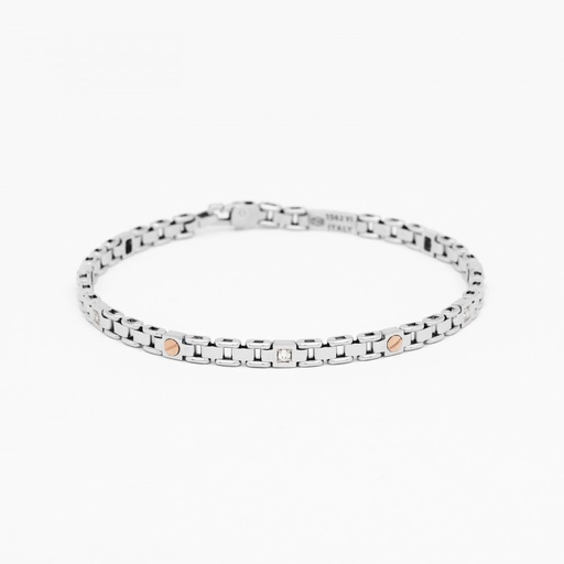 [EB819BR#9372] Zancan white gold bracelet with diamonds.