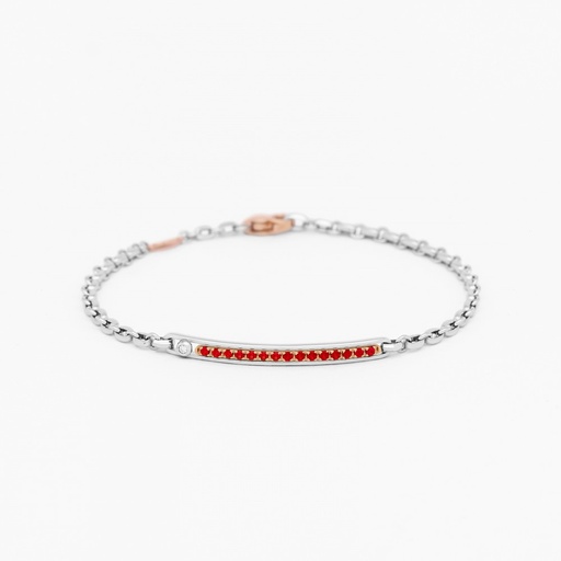 [EB889BR-RU#9386] Zancan white gold bracelet with precious stones.