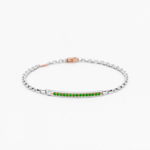 [EB889BR-SM#9387] Zancan white gold bracelet with precious stones.