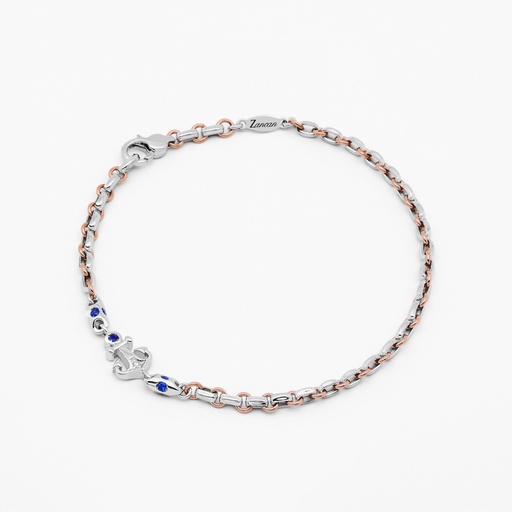 [EB894BR-ZB#9391] Zancan White Gold Bracelet With Diamonds And Anchor