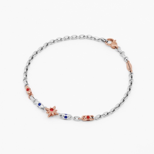 [EB896BR-ZR#9393] Zancan White Gold Bracelet With Diamonds And Precious Stones